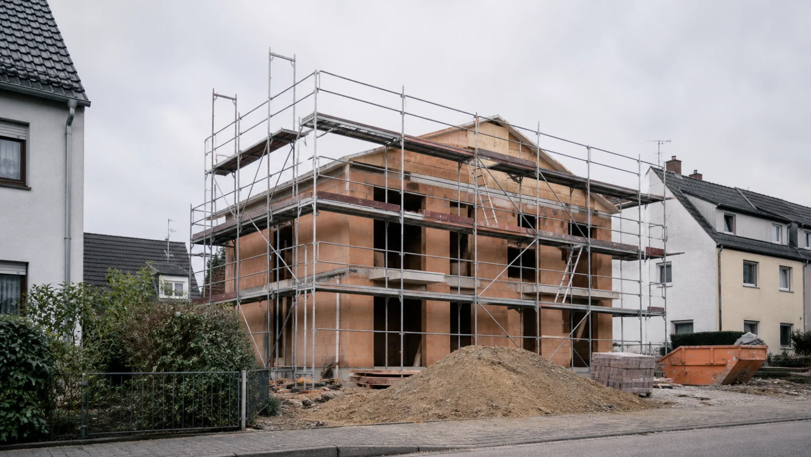 NRW Wohnsiedlung mit modernen Häusern - Bauantrag NRW