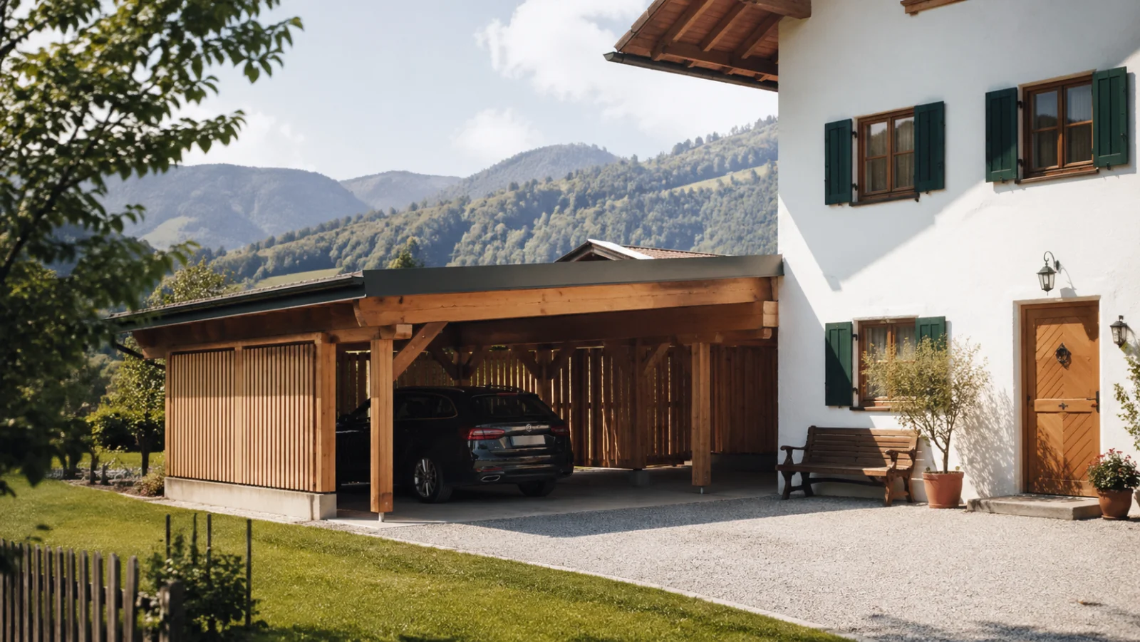 Bayerisches Einfamilienhaus mit Carport - Carport Genehmigung Bayern