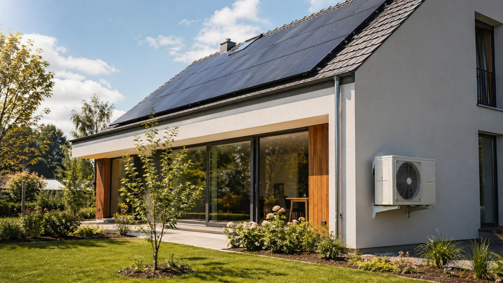 Effizienzhaus mit Wärmepumpe und PV