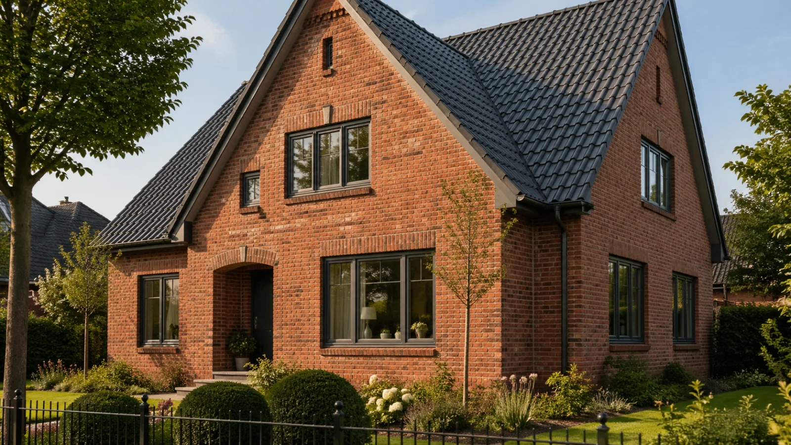 Modernes Einfamilienhaus mit Klinker-Fassade - Fassade Hausbau