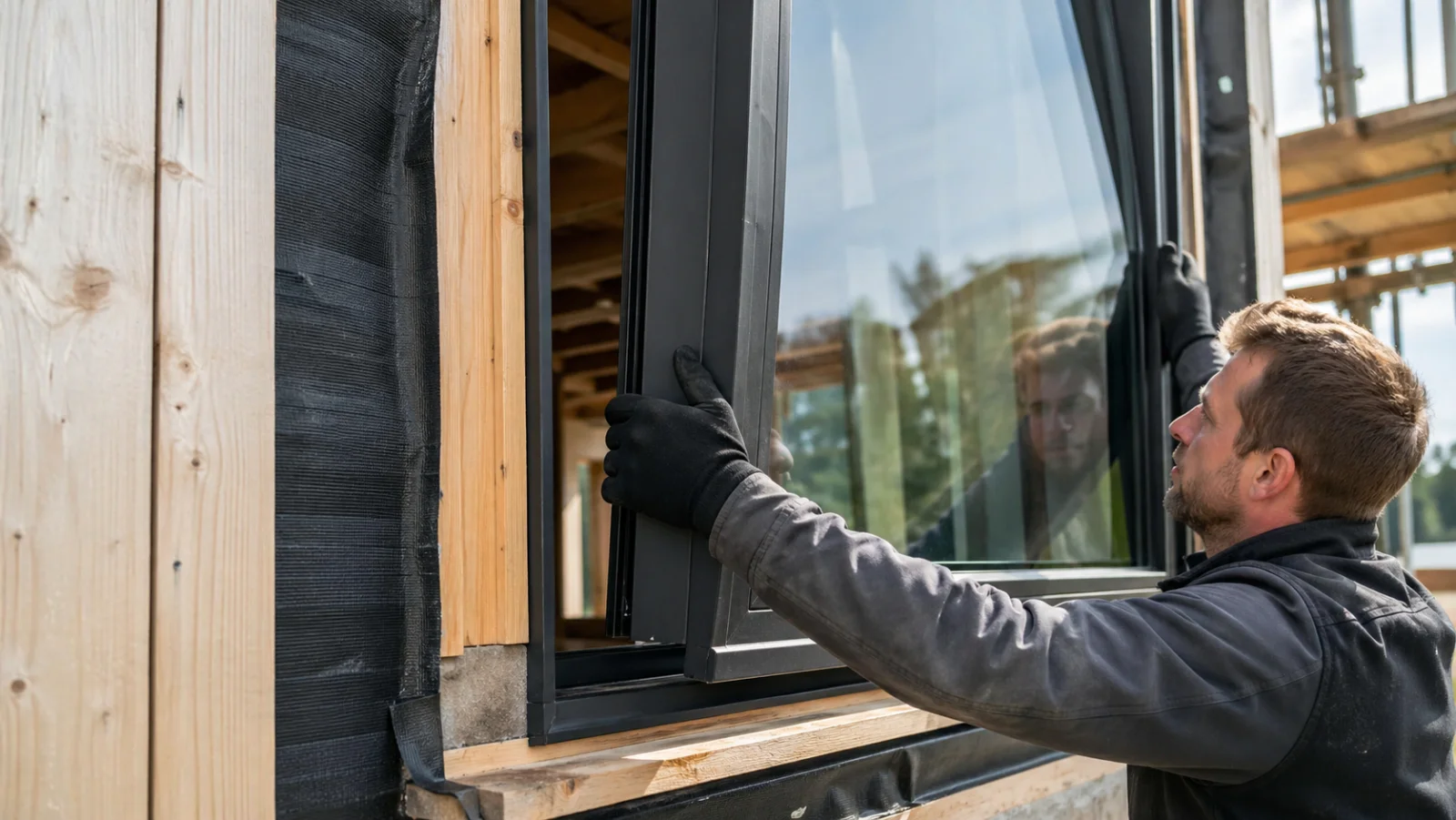 Modernes Fenster mit 3-Scheiben-Verglasung im Wohnraum - Fenster Neubau