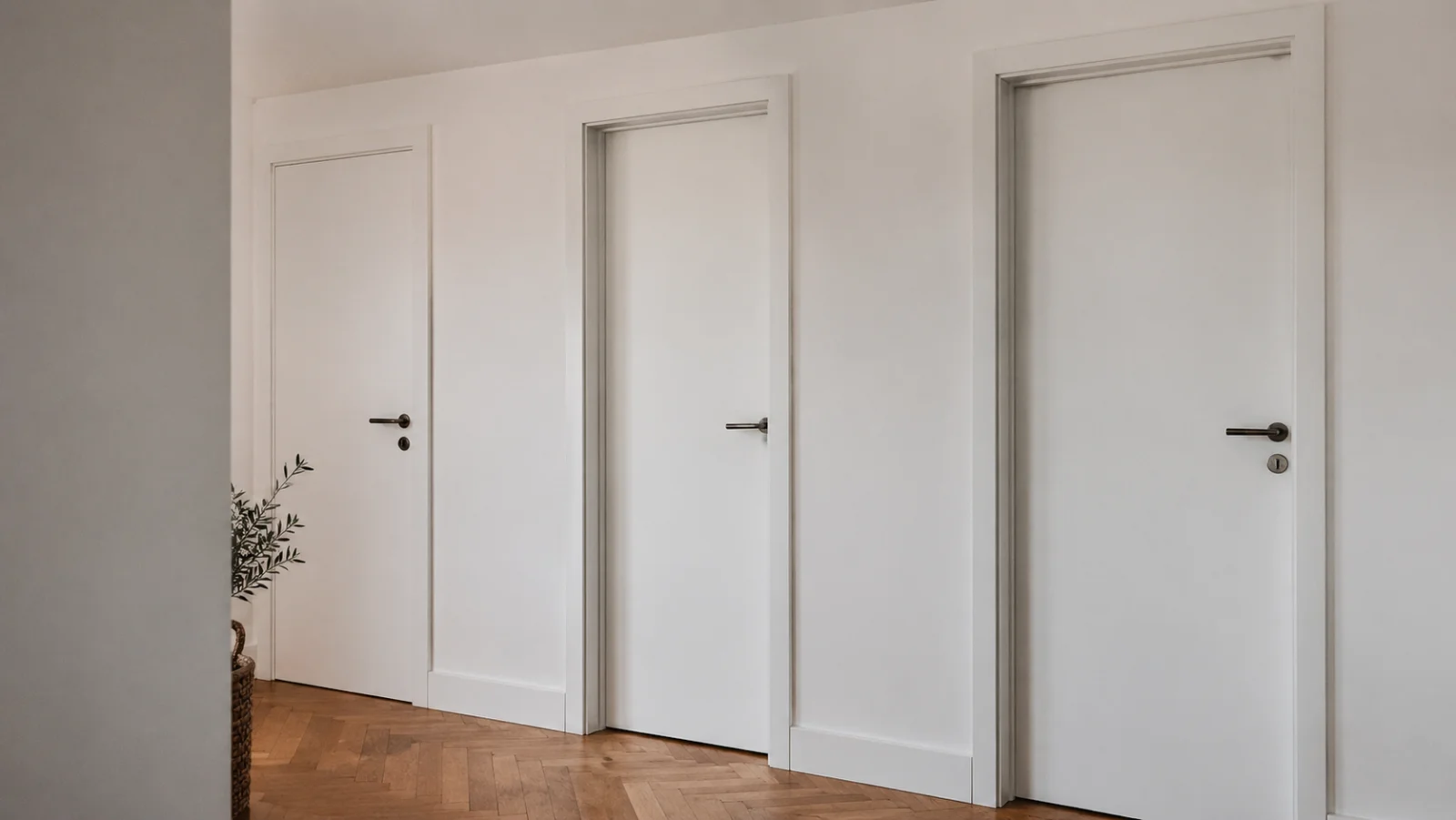 Moderne weisse Innentür mit umlaufender Zarge - Innentüren Hausbau