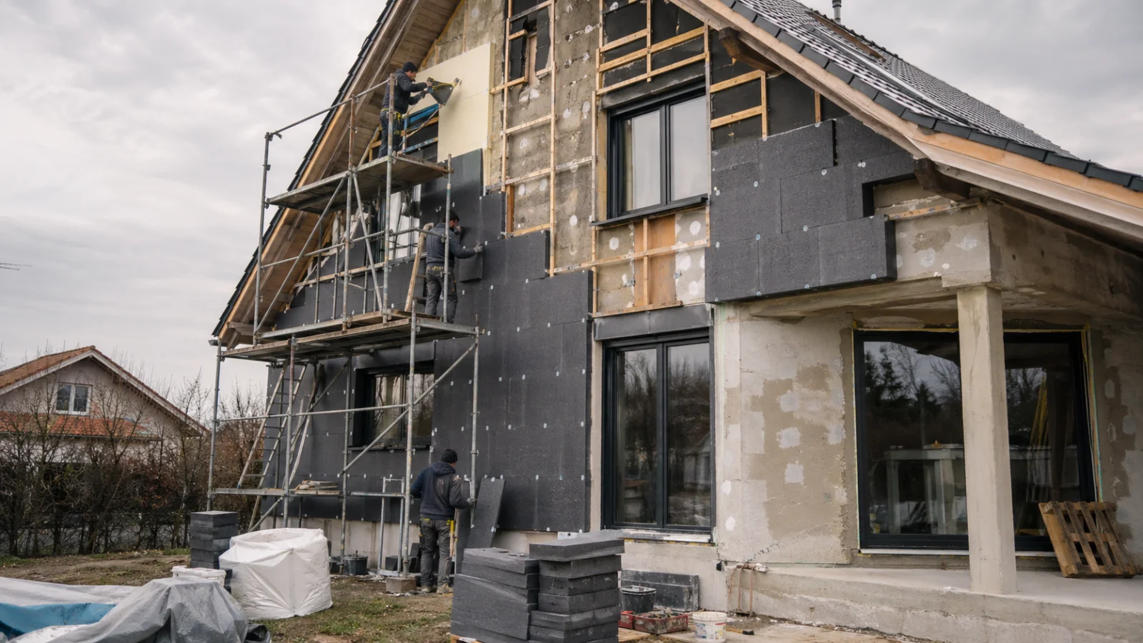 Energetische Sanierung Wohnhaus Gerüst - KfW 261