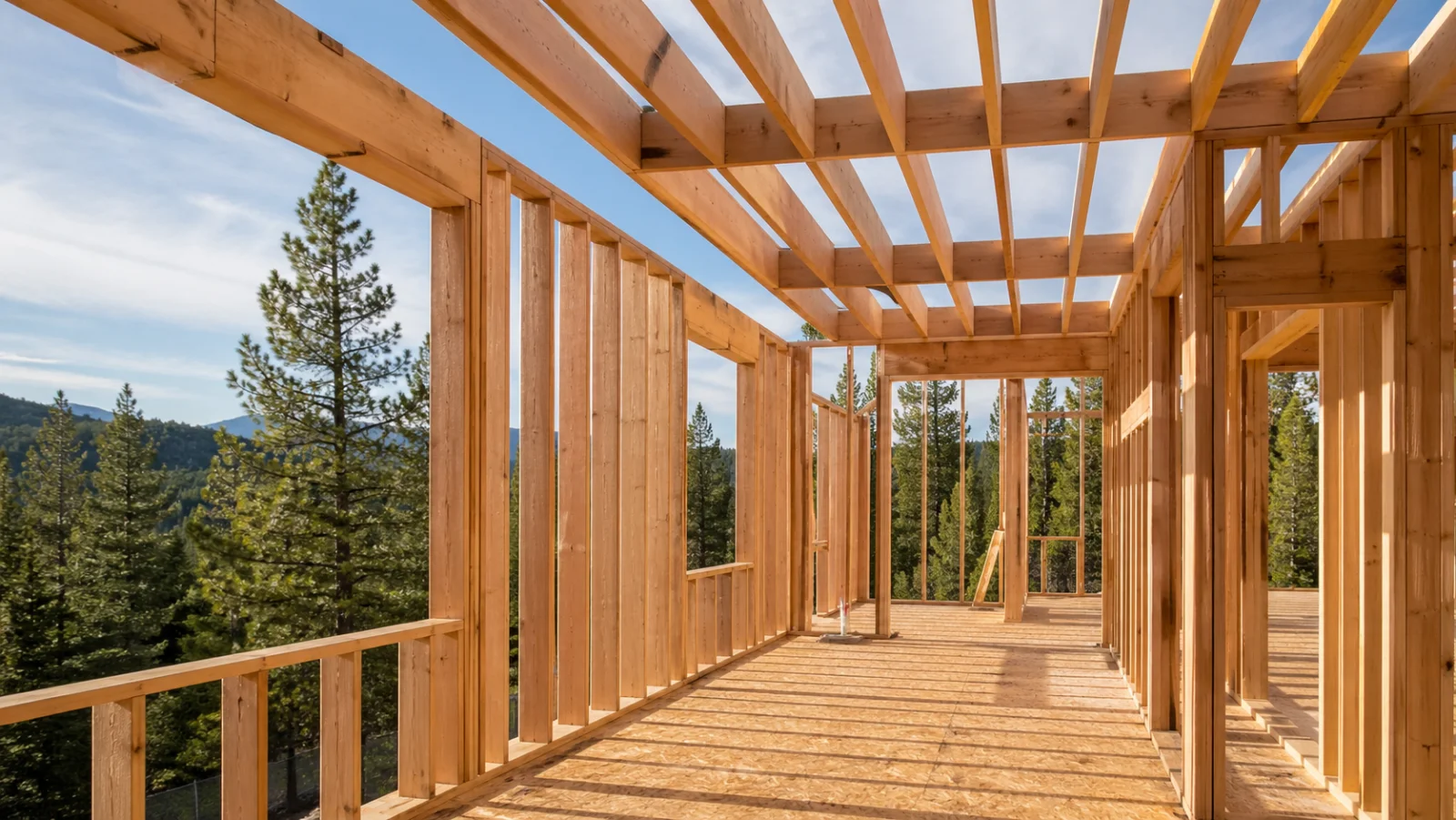 Massivholzhaus mit sichtbarem Brettsperrholz