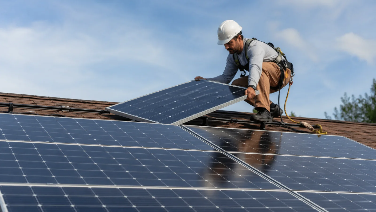 Süddach mit Photovoltaik-Anlage in optimaler Neigung - PV-Auslegung