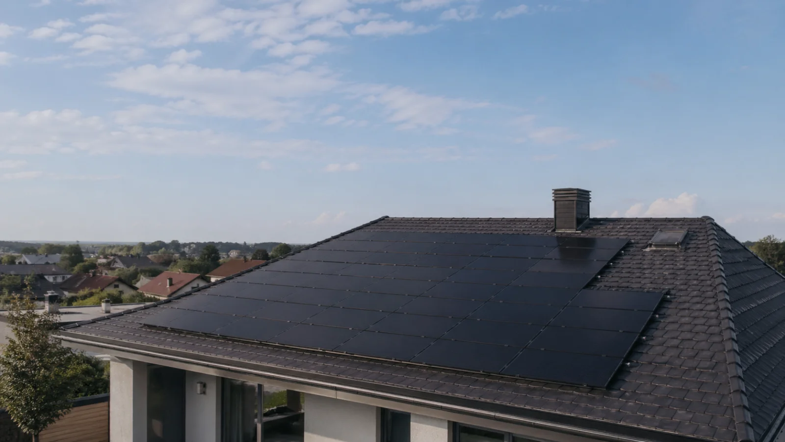 Solarthermie-Kollektoren auf Süddach - Solarthermie