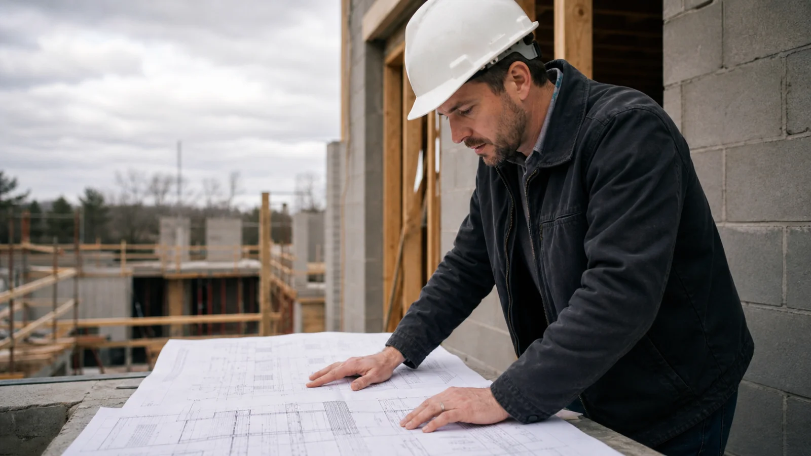 Statiker mit Tragwerksberechnung und Bauplan